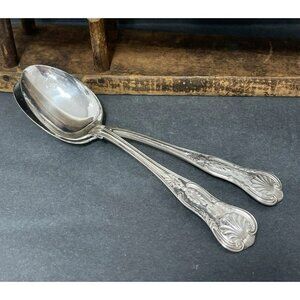 US Navy Reed Barton Serving Spoon Kings Design Pattern VG USN